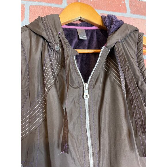 Prana Women's Hooded Vest Full Zip Sleeveless Pockets Drawstring Size Small - Picture 2 of 6